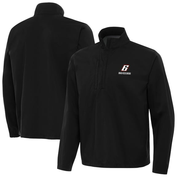 Men's-Antigua Black Brad Keselowski Brisk Quarter-Zip Pullover Jacket