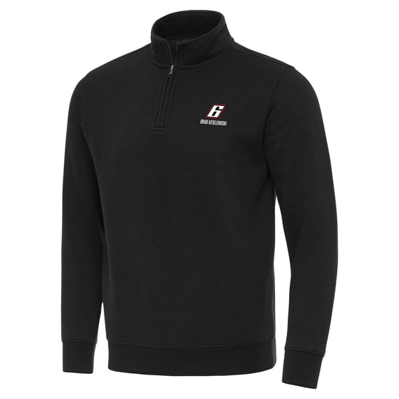 Men's-Antigua Black Brad Keselowski Victory Quarter-Zip Sweatshirt