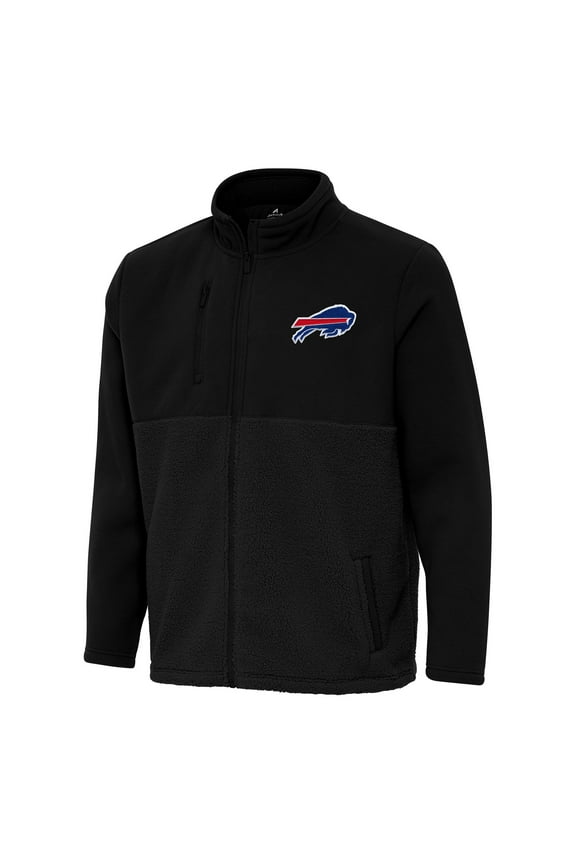 Men's Antigua Black Buffalo Bills Daily Fused Full-Zip Jacket