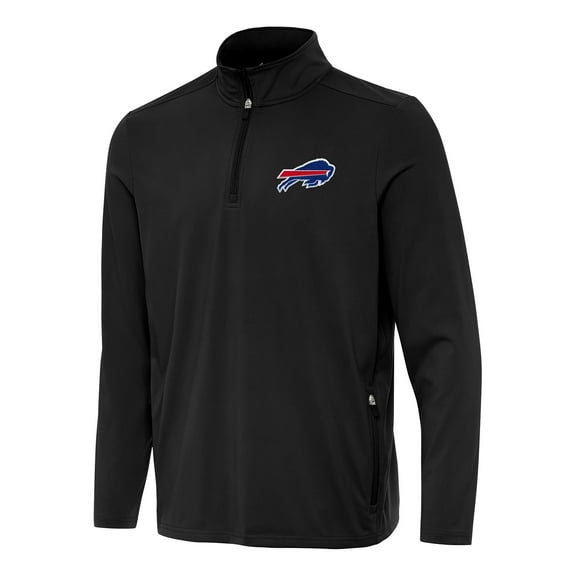 Men's Antigua  Black Buffalo Bills Perilous Quarter-Zip Pullover Top
