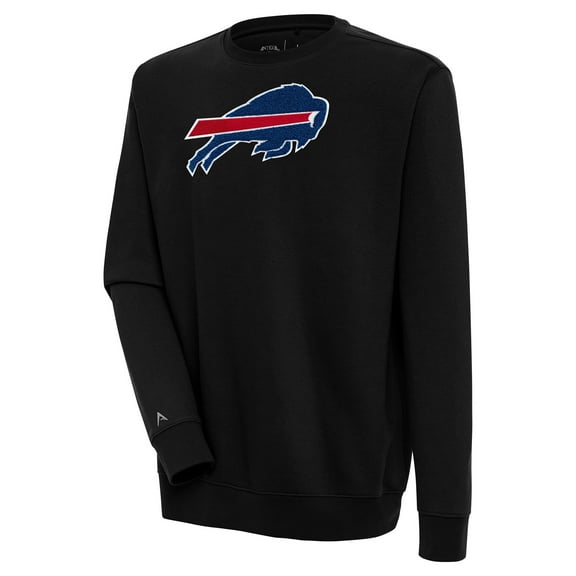 Men's Antigua  Black Buffalo Bills Victory Crewneck Pullover Sweatshirt