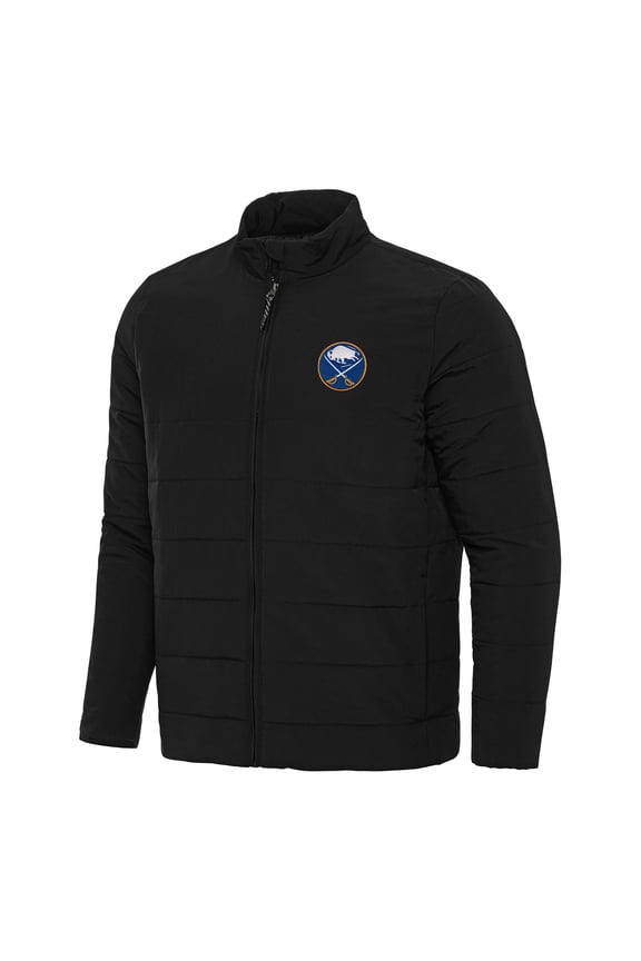 Men's Antigua Black Buffalo Sabres Swelter Full-Zip Puffer Jacket