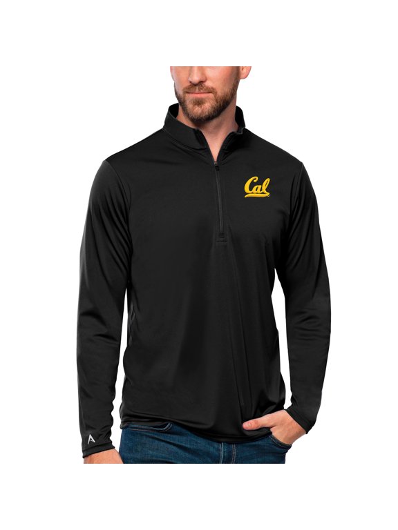 Men's Antigua Black Cal Bears Tribute Quarter-Zip Top