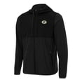 thumbnail image 1 of Men's Antigua Black/Charcoal Green Bay Packers  Sway Full-Zip Hoodie, 1 of 1