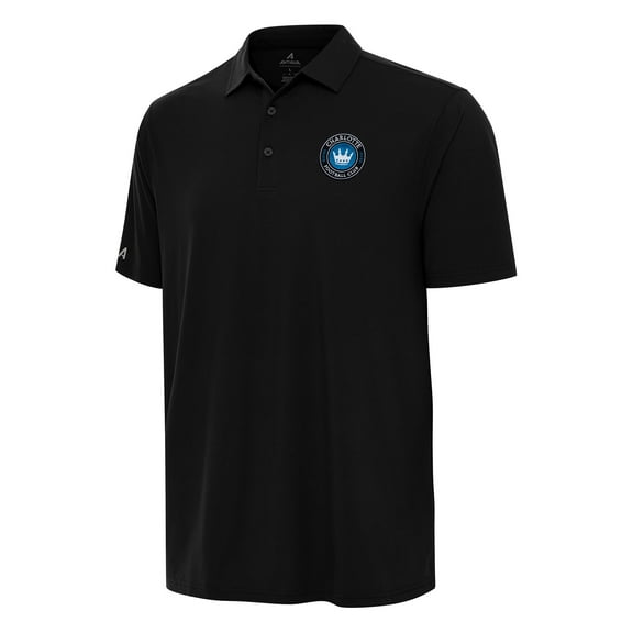 Men's Antigua Black Charlotte FC Era Polo