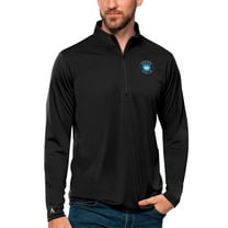 Men's Antigua Black Charlotte FC Tribute Quarter-Zip Pullover Top