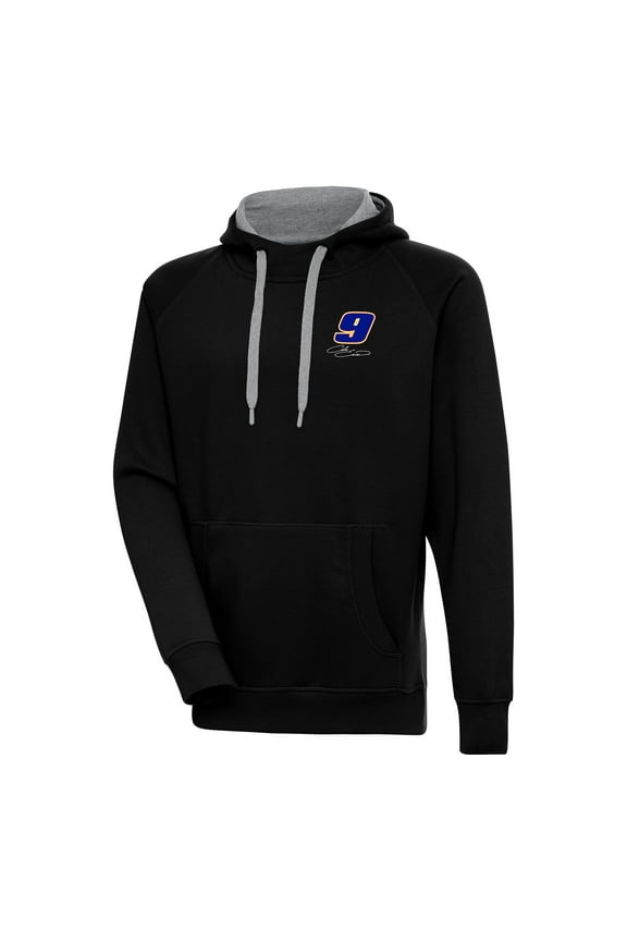 Men's Antigua Black Chase Elliott Victory Pullover Hoodie