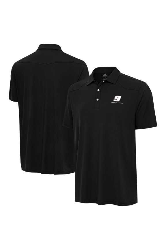 Men's Antigua Black Chase Elliott Western Polo