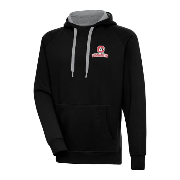 Men's Antigua Black Chattanooga Lookouts Victory Pullover Hoodie