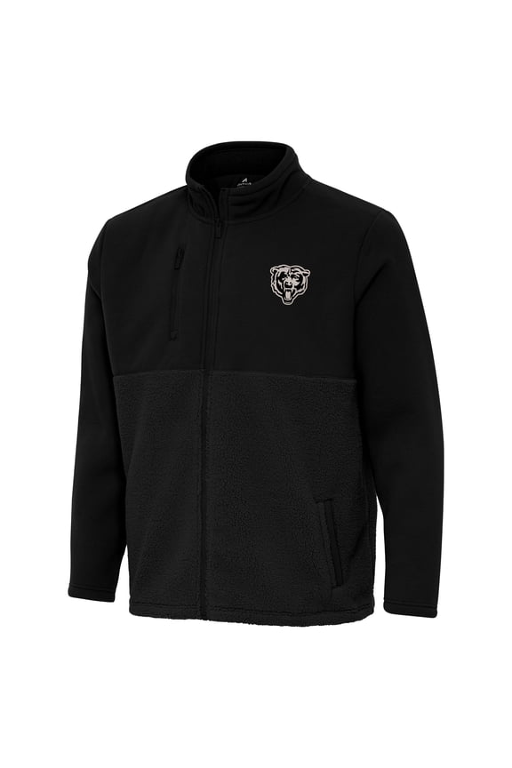 Men's Antigua Black Chicago Bears-Daily Fused Full-Zip Jacket