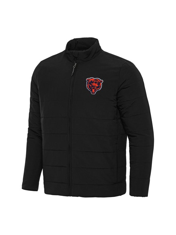Men's Antigua Black Chicago Bears Swelter Full-Zip Jacket