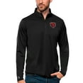 thumbnail image 1 of Men's Antigua Black Chicago Bears Tribute Quarter-Zip Lightweight Pullover Top, 1 of 1
