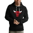 thumbnail image 1 of Men's Antigua Black Chicago Bulls Logo Victory Pullover Hoodie, 1 of 1