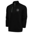 thumbnail image 1 of Men's Antigua Black Chicago Cubs Metallic Generation Quarter-Zip Pullover Top, 1 of 1