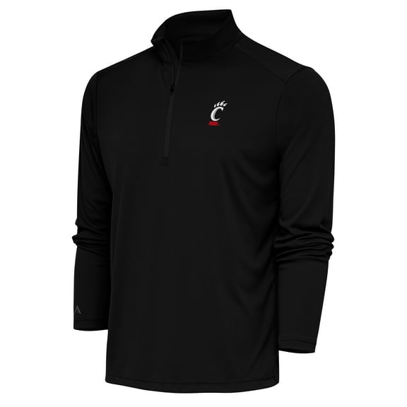 Men's Antigua  Black Cincinnati Bearcats Tribute Quarter-Zip Pullover Top