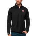 thumbnail image 1 of Men's Antigua Black Cincinnati Reds Tribute Quarter-Zip Pullover Top, 1 of 1