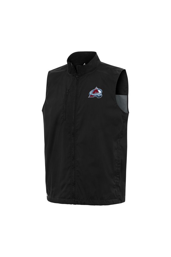 Men's Antigua Black Colorado Avalanche Brisk Full-Zip Vest