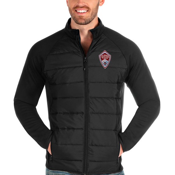 Men's Antigua Black Colorado Rapids Altitude Full-Zip Jacket