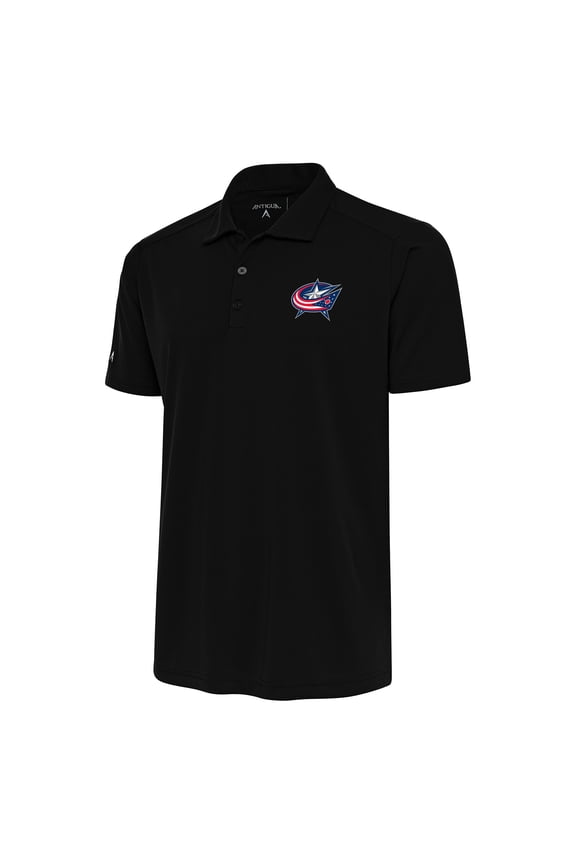 Men's Antigua Black Columbus Blue Jackets Special Edition 2.0 Tribute Polo