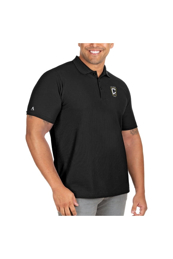 Men's Antigua Black Columbus Crew Big & Tall Legacy Polo