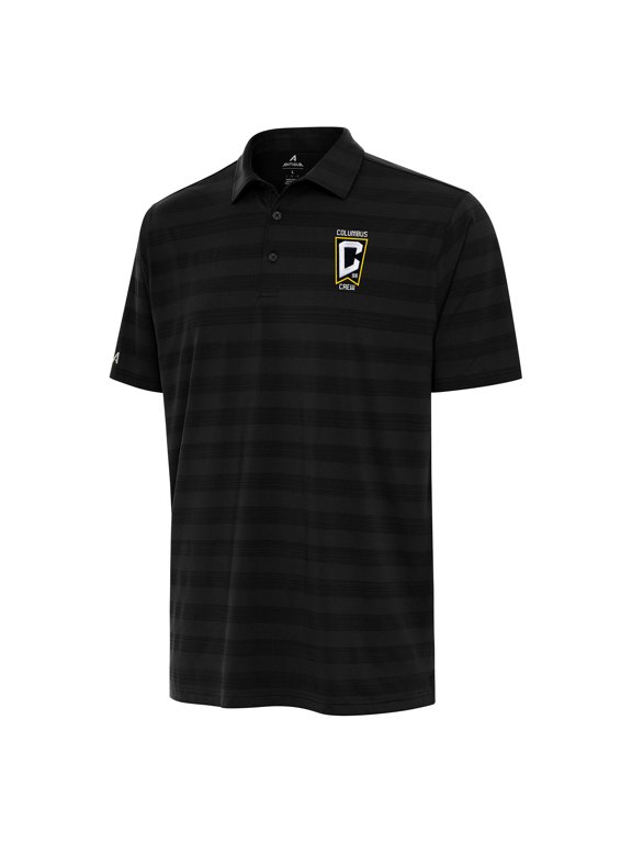 Men's Antigua Black Columbus Crew Tunnel Polo