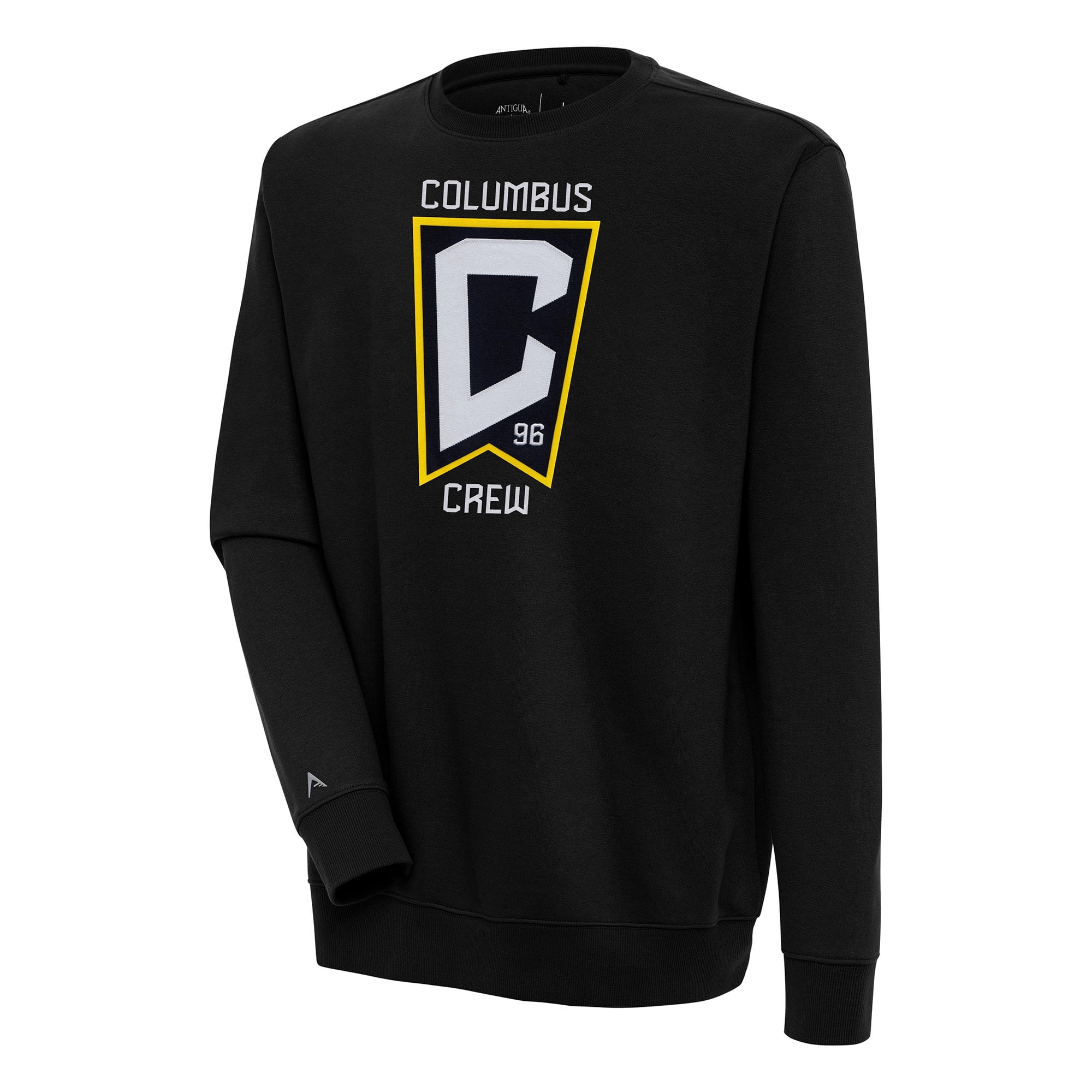 Men's Antigua Black Columbus Crew Victory Pullover Sweatshirt