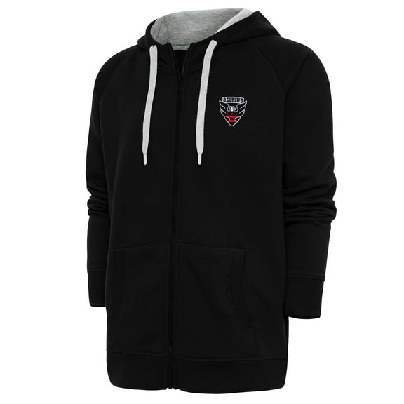 Men's Antigua Black D.C. United Logo Victory Full-Zip Hoodie