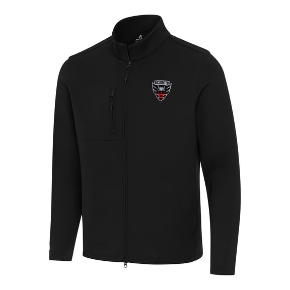 Men's Antigua Black D.C. United Objection Full-Zip Jacket