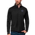 thumbnail image 1 of Men's Antigua Black Dallas Cowboys Tribute Quarter-Zip Lightweight Pullover Top, 1 of 1