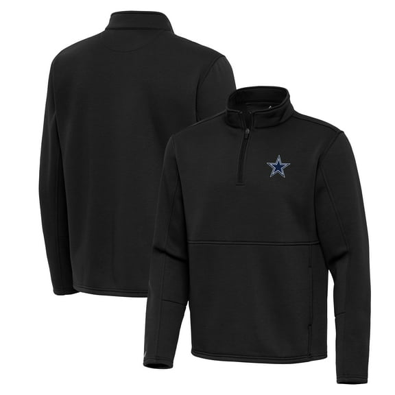 Men's Antigua Black Dallas Cowboys Twist Quarter-Zip Pullover Jacket