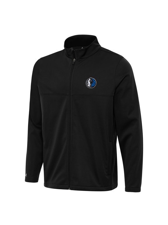 Men's Antigua Black Dallas Mavericks Links 2 Full-Zip Golf Jacket