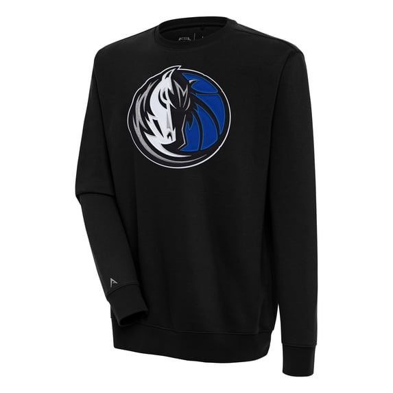 Men's Antigua Black Dallas Mavericks Victory Pullover Sweatshirt