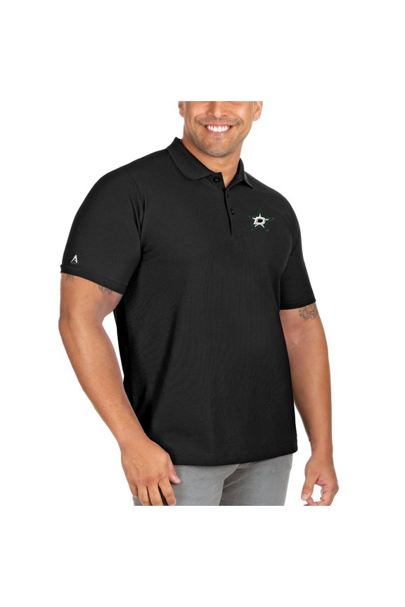 Men's Antigua Black Dallas Stars Big & Tall Legacy Pique Polo