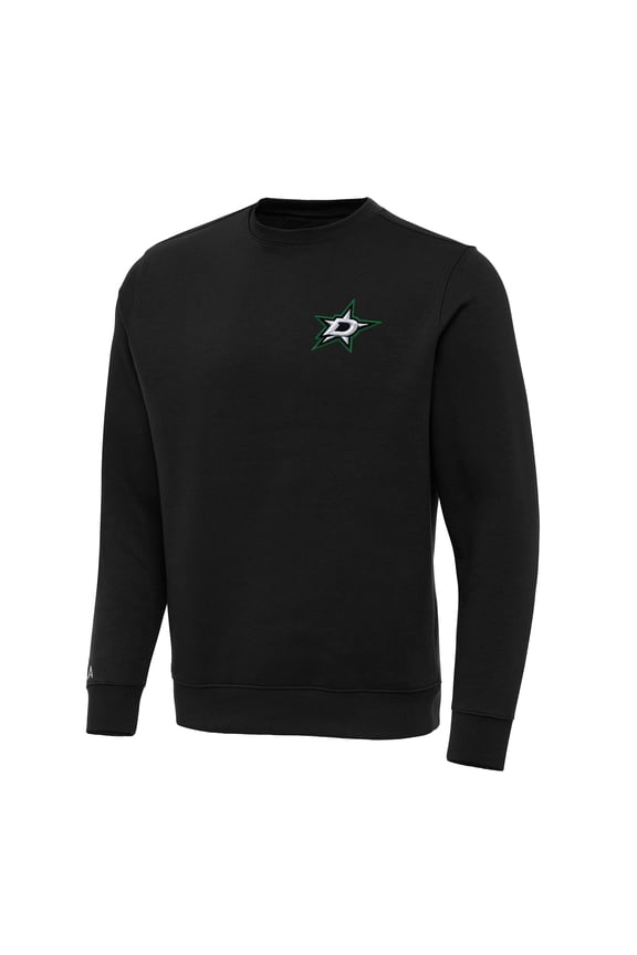 Men's Antigua Black Dallas Stars Big & Tall Victory Crewneck Pullover Sweatshirt