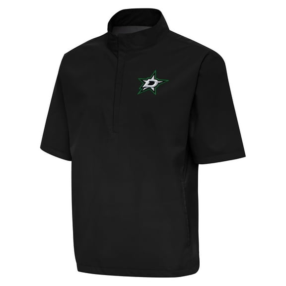 Men's Antigua  Black Dallas Stars Brisk Quarter-Zip Windbreaker