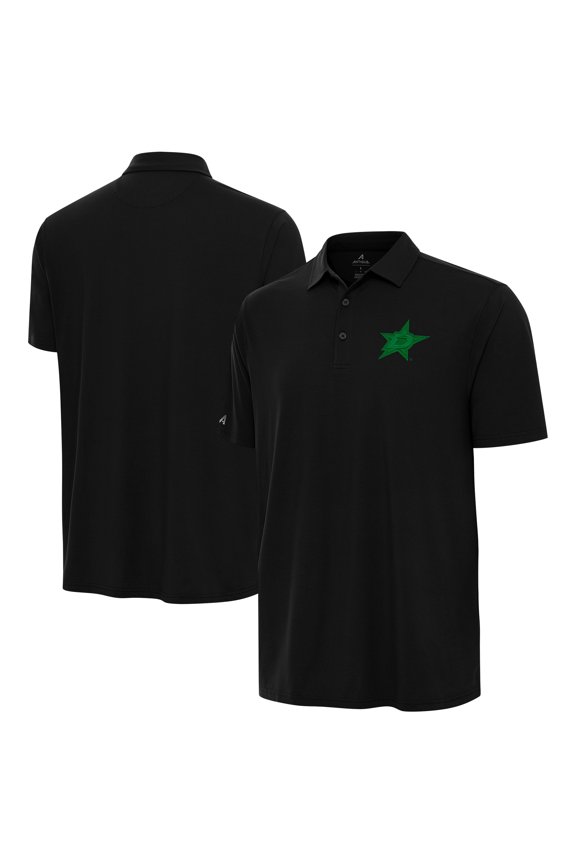 Men's Antigua Black Dallas Stars St. Patrick's Day Era Polo