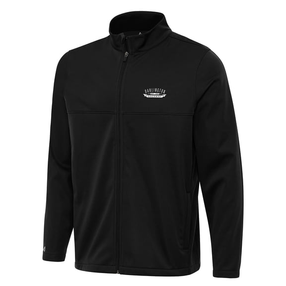 Men's-Antigua Black Darlington Raceway Links 2 Full-Zip Golf Jacket