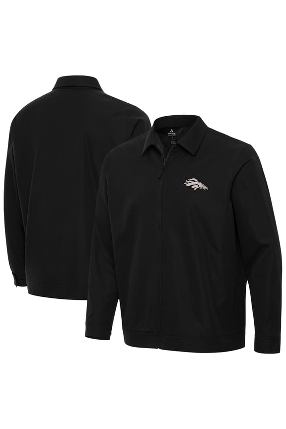 Men's Antigua Black Denver Broncos Pivot Full-Zip Jacket