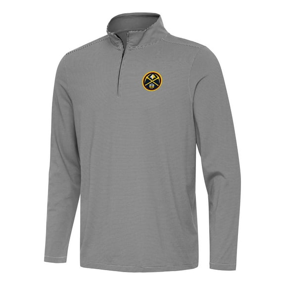 Men's Antigua  Black Denver Nuggets Twine Quarter-Zip Top