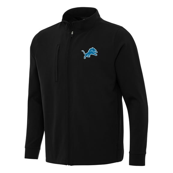 Men's Antigua  Black Detroit Lions Regard Full-Zip Jacket