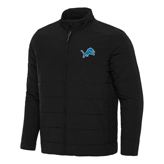 Men's Antigua  Black Detroit Lions Swelter Full-Zip Jacket