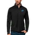 thumbnail image 1 of Men's Antigua Black Detroit Lions Tribute Quarter-Zip Lightweight Pullover Top, 1 of 1