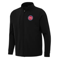 Men's Antigua Black Detroit Pistons Regard Full-Zip Jacket
