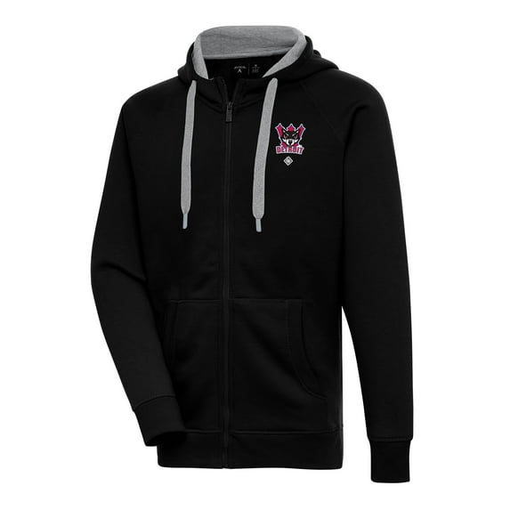 Men's Antigua Black Detroit Wolves Victory Full-Zip Hoodie