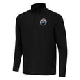 Men's Antigua Black Edmonton Oilers Intent QuarterZip Top