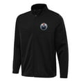 Men's Antigua Black Edmonton Oilers Links 2 FullZip Golf Jacket