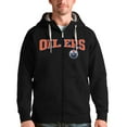 thumbnail image 1 of Men's Antigua Black Edmonton Oilers Wordmark Victory Full-Zip Hoodie, 1 of 1