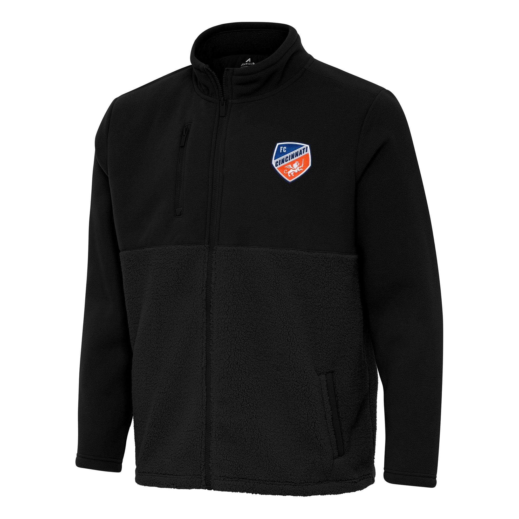Men's Antigua Black FC Cincinnati Daily Fused Full-Zip Jacket