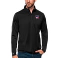 thumbnail image 1 of Men's Antigua Black FC Dallas Tribute Quarter-Zip Pullover Top, 1 of 1