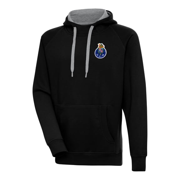 Men's Antigua  Black FC Porto Takeover Raglan Pullover Hoodie